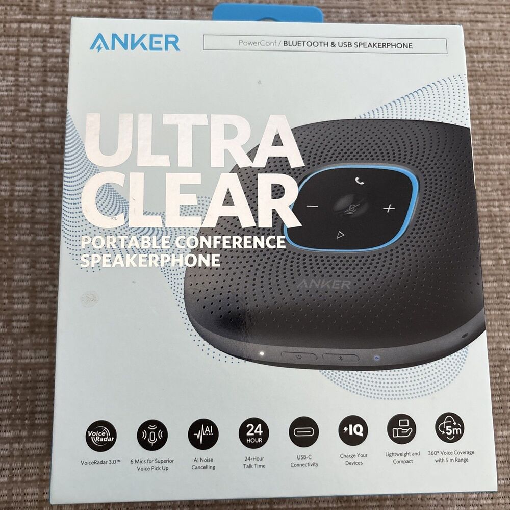 Anker PowerConf S3 ultra clear portable conference speaker/phone- Bluetooth/ USB